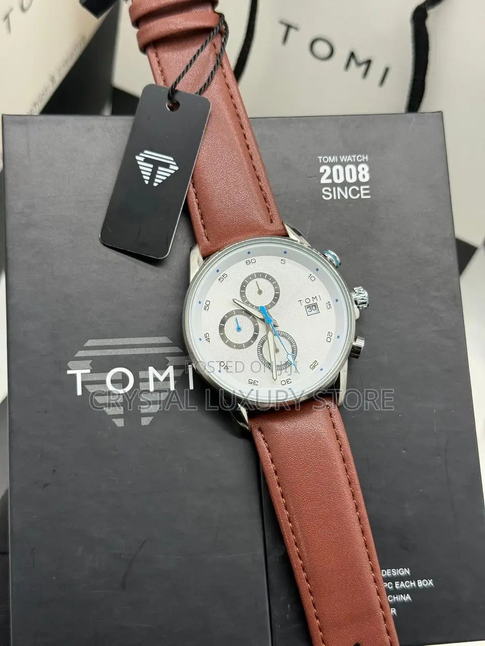 Tomi Quality Men Genuine Leather Wristwatch
