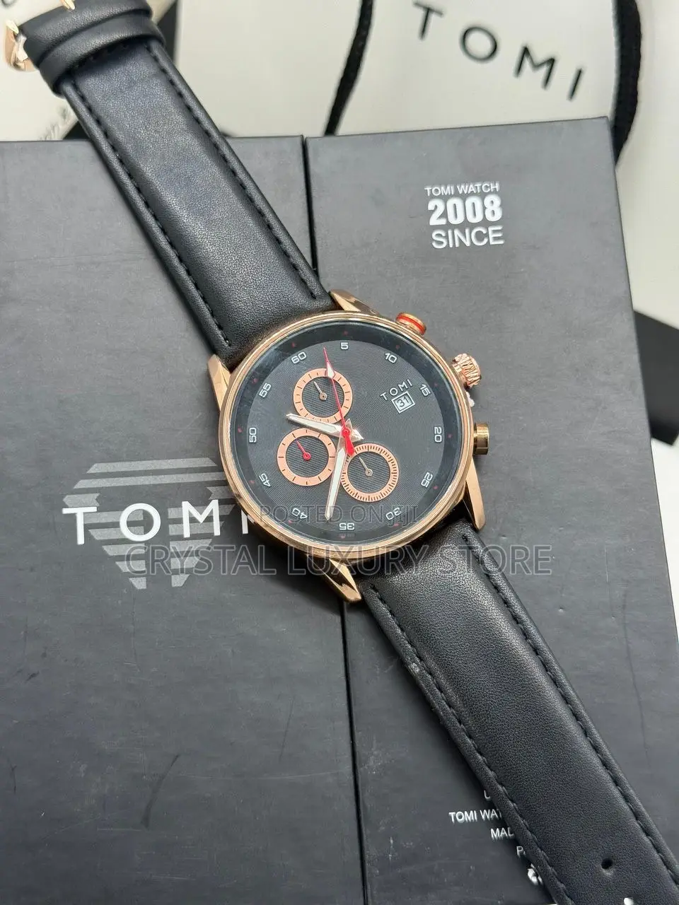 Tomi Quality Men Genuine Leather Wristwatch
