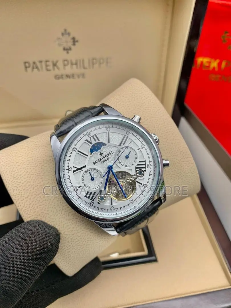 Patek Philippe Quality Men Genuine Leather Wristwatch