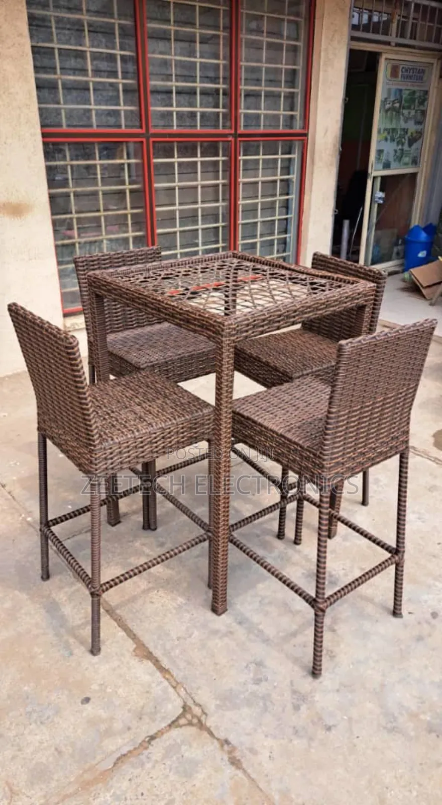 5-Piece Outdoor Wicker Bar Se