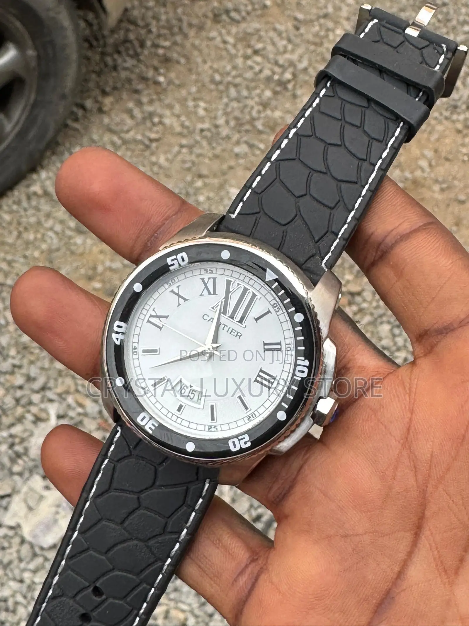 Cartier Quality Rubber Strap Wristwatch