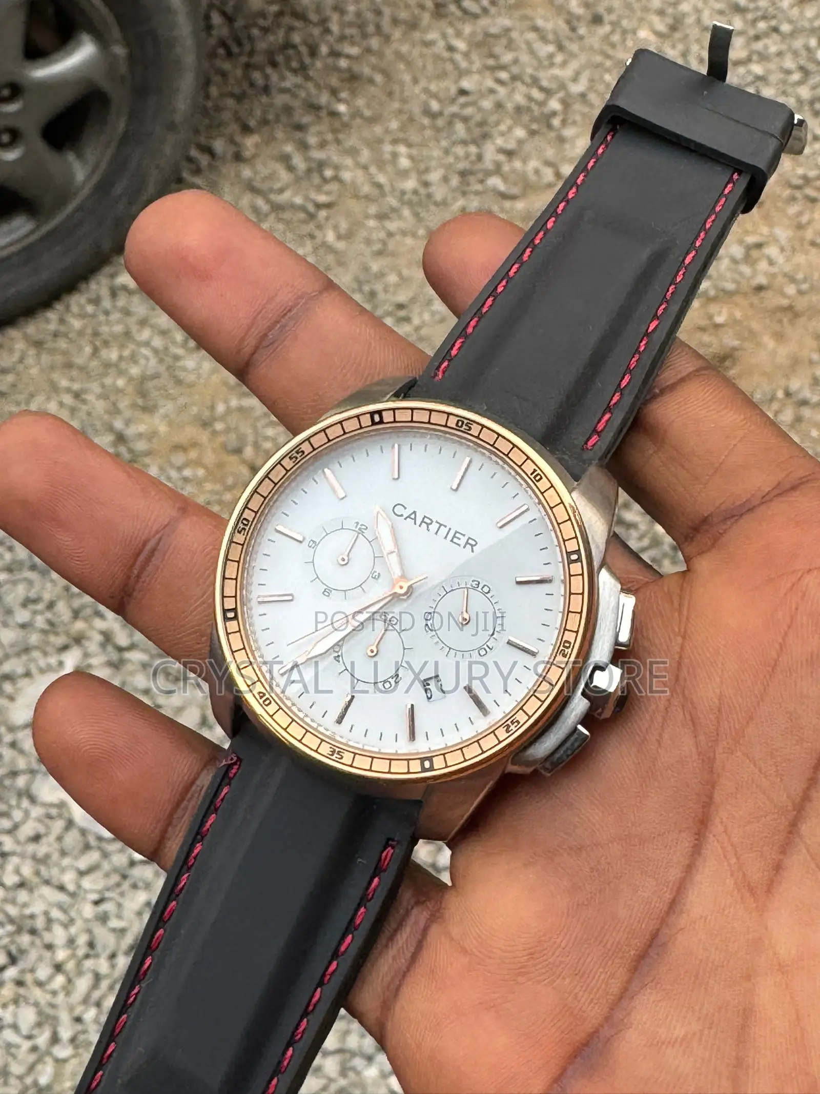 Cartier Quality Rubber Strap Wristwatch