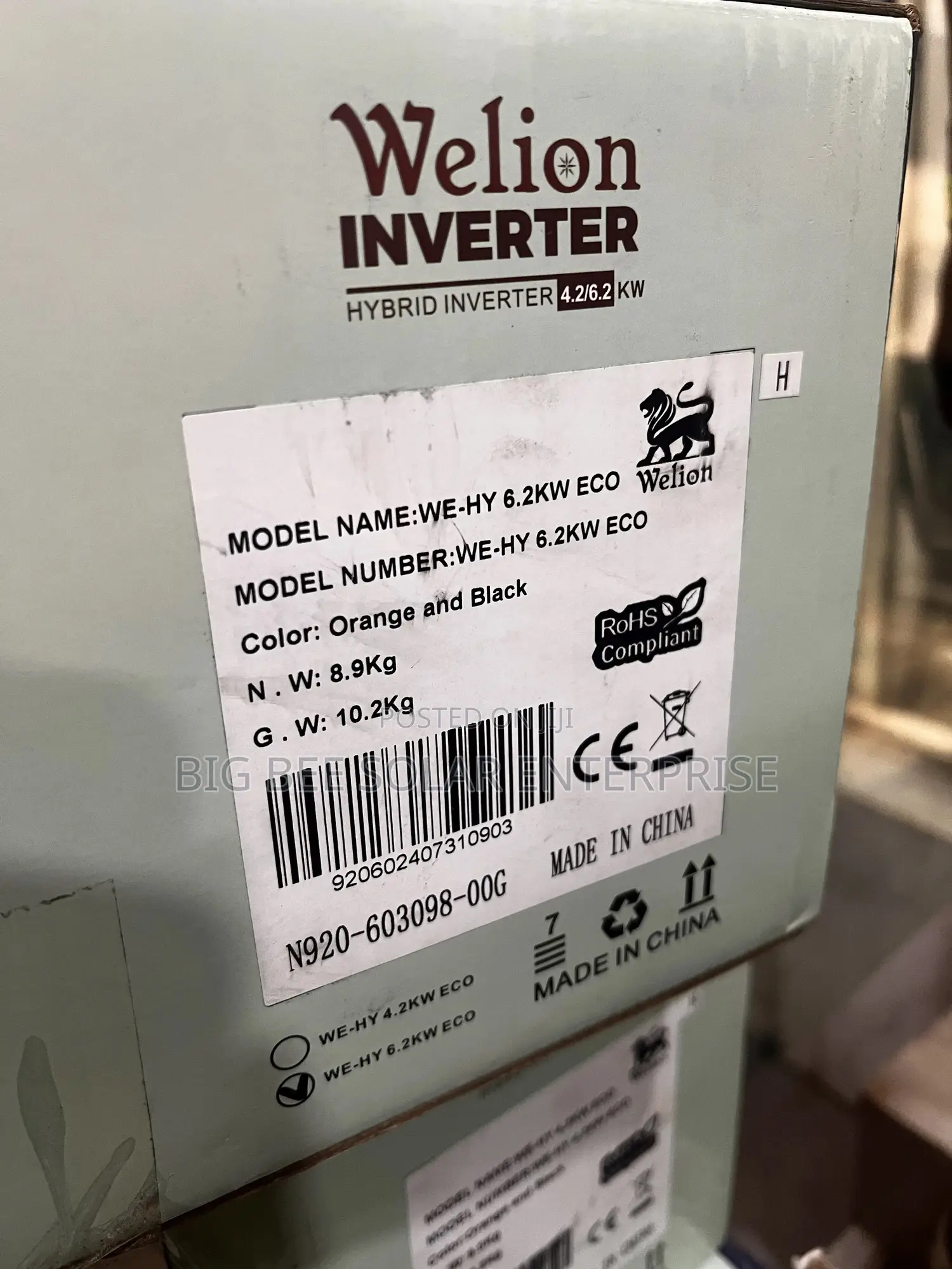 6.2kva 48v Welion Hybrid Inverter