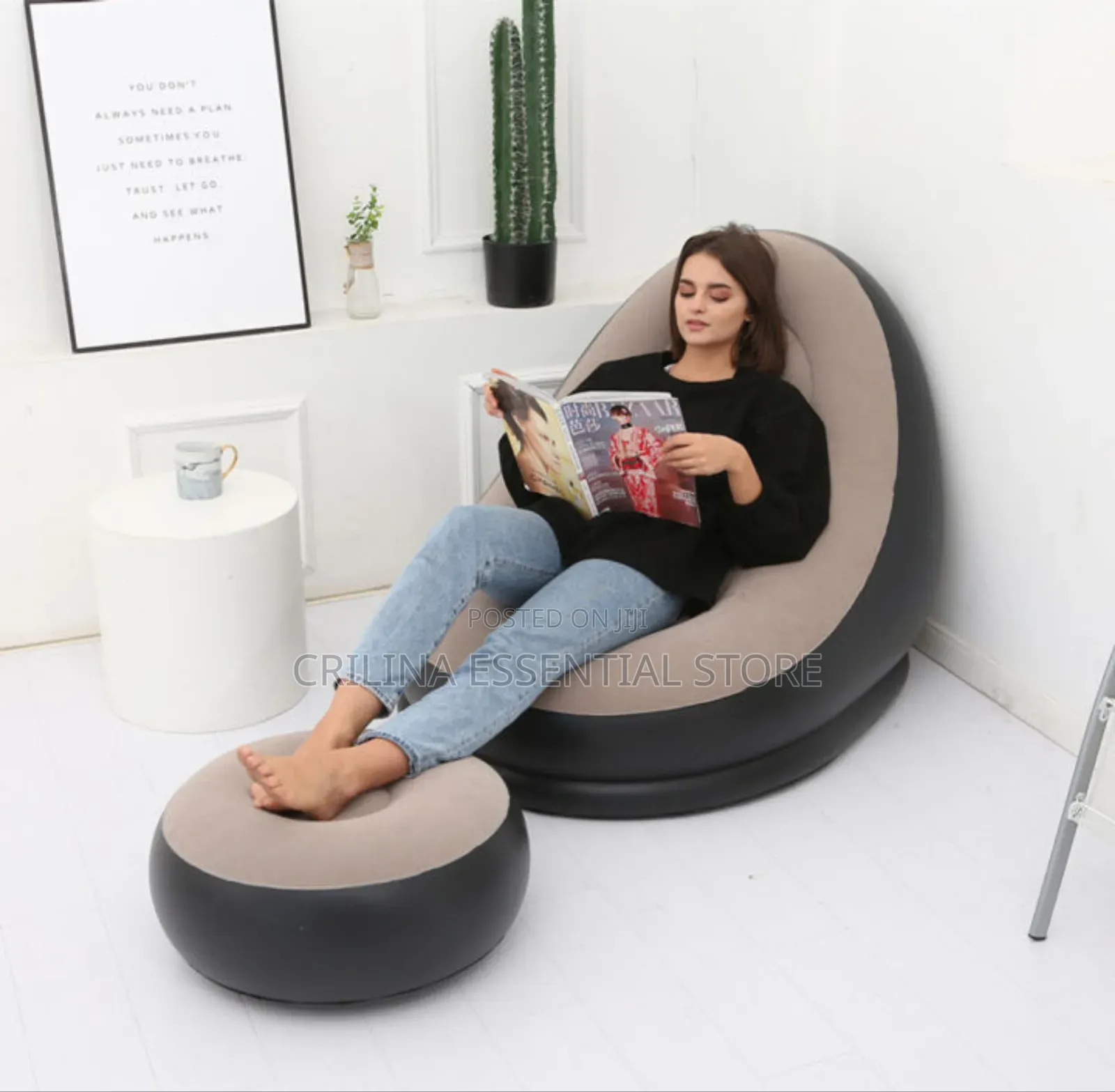 2-in-1 Sofa Lounge Bed Set Recliner With Air Pump