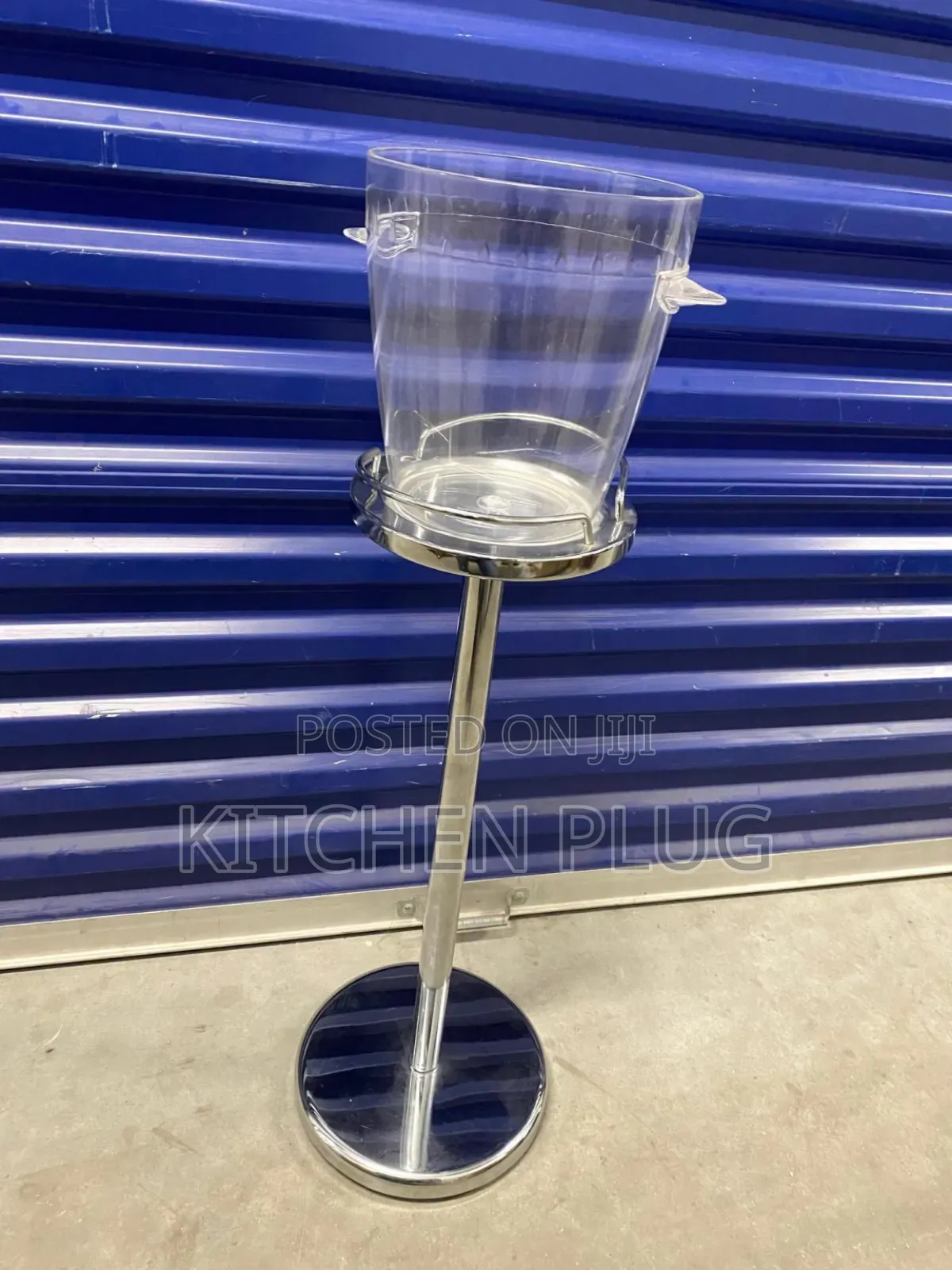 Plastic Wine or Champagne Bucket With a Stainless Steel Floor Stand.