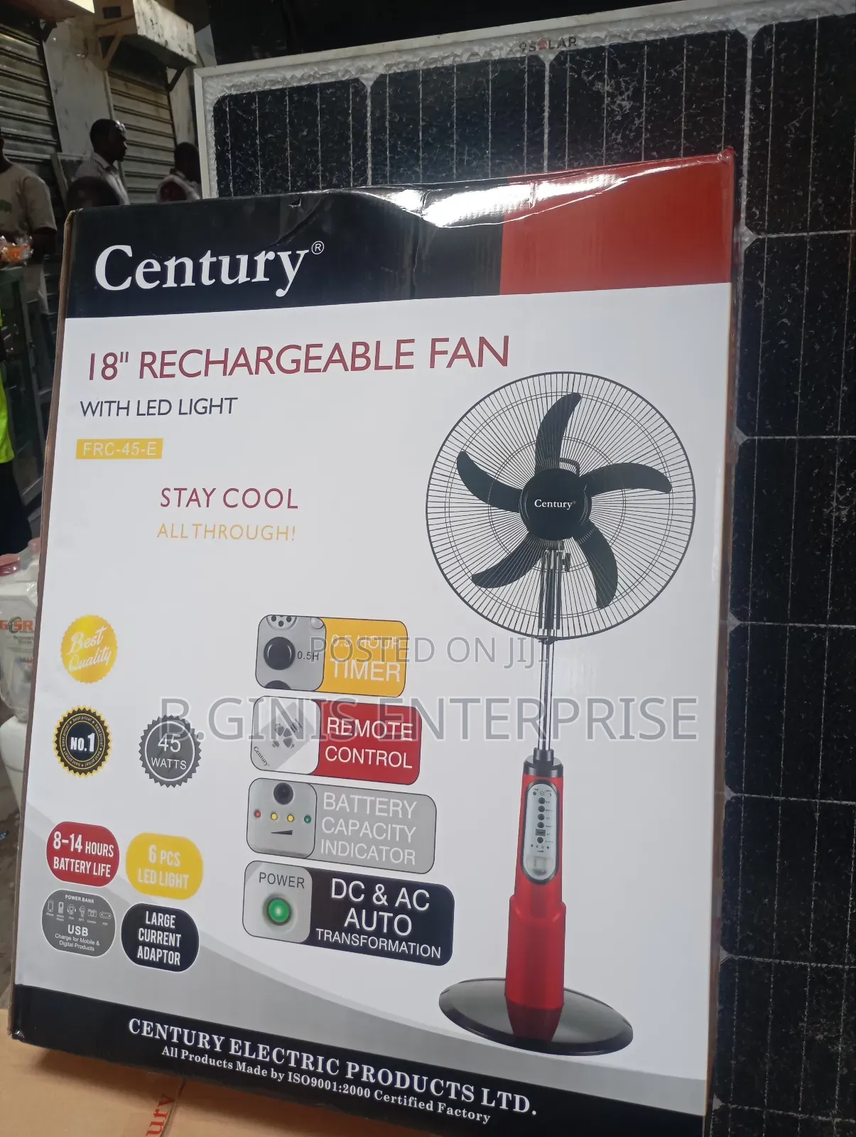 Very Strong 18inches Rechargeable Fan