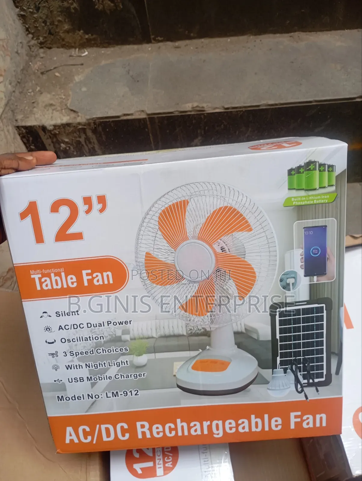 Strong 12inches Table Solar Fan