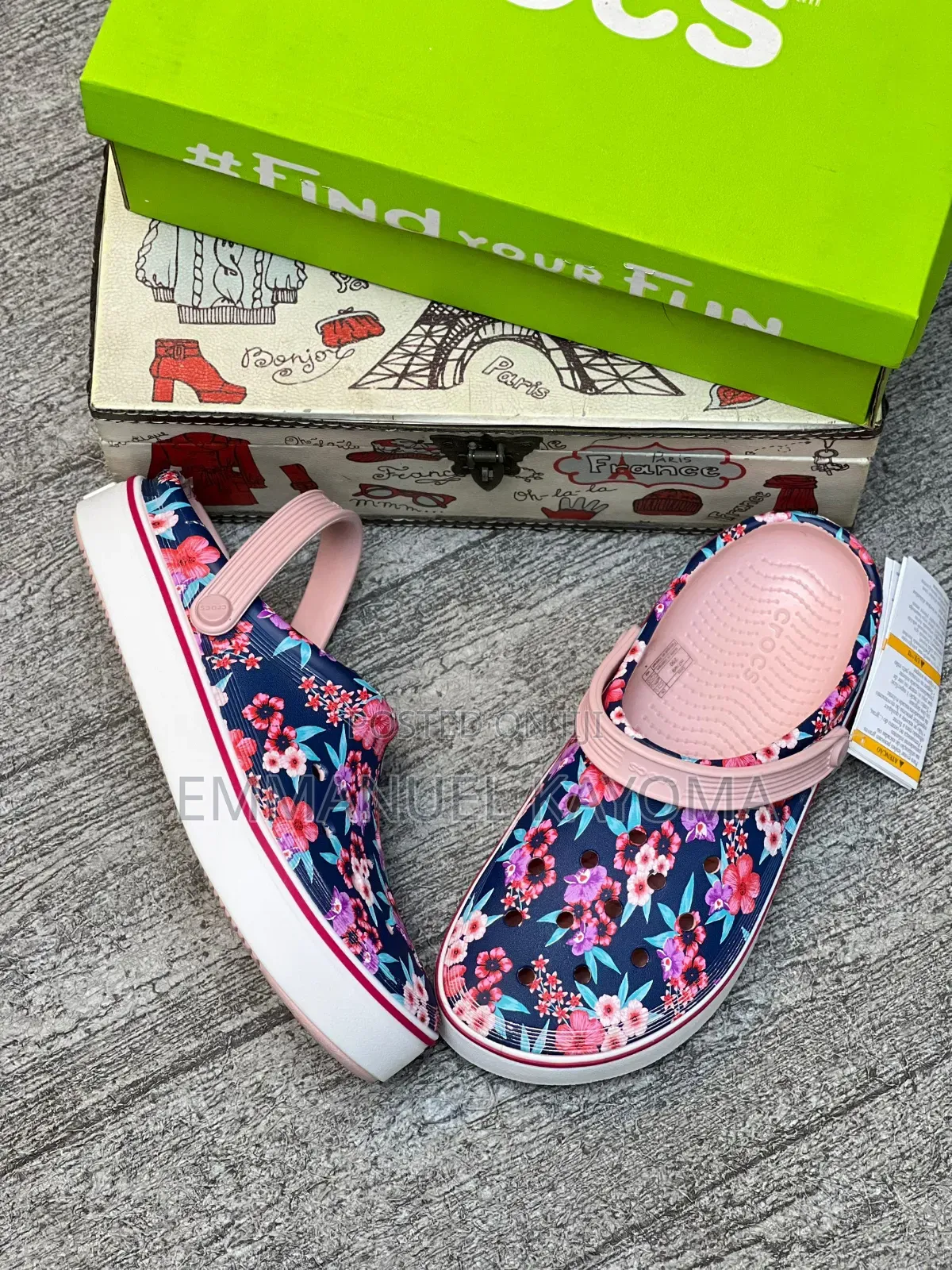 Rose Flower Crocs Band Clean Clog