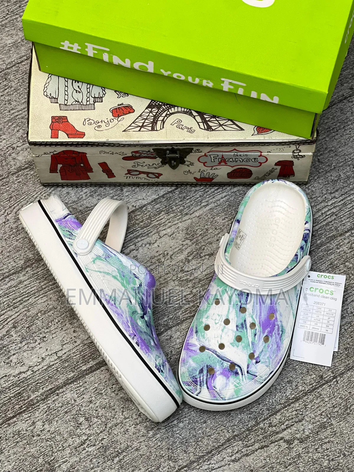 Rose Flower Crocs Band Clean Clog