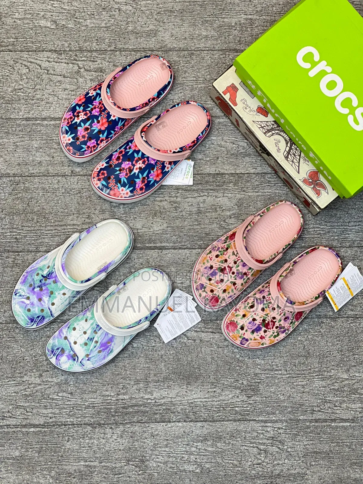 Rose Flower Crocs Band Clean Clog