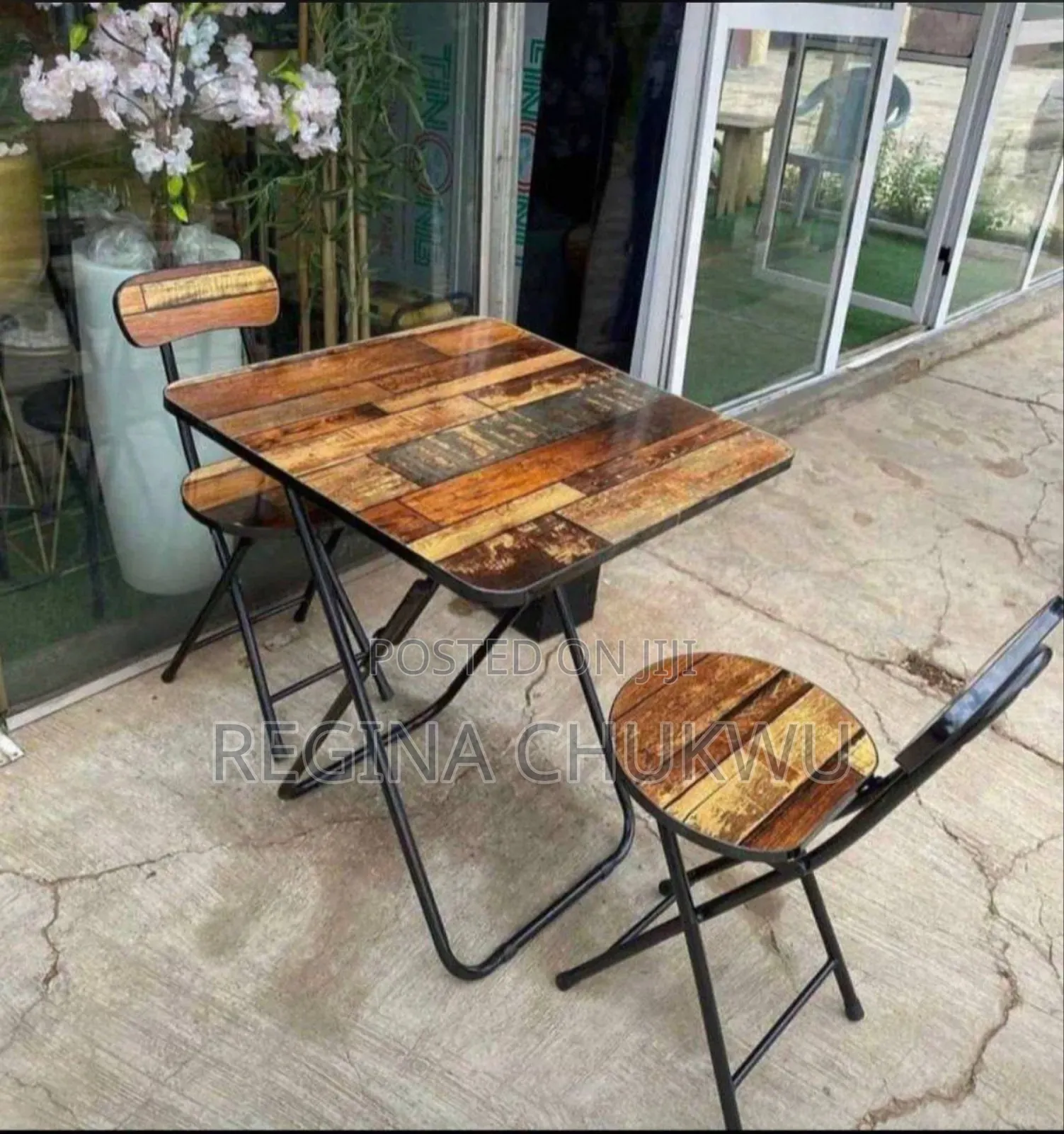 Faux Marble Foldable Table and Chairs