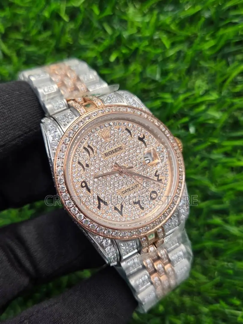 Rolex Quality Luxury Men Iced Wristwatch