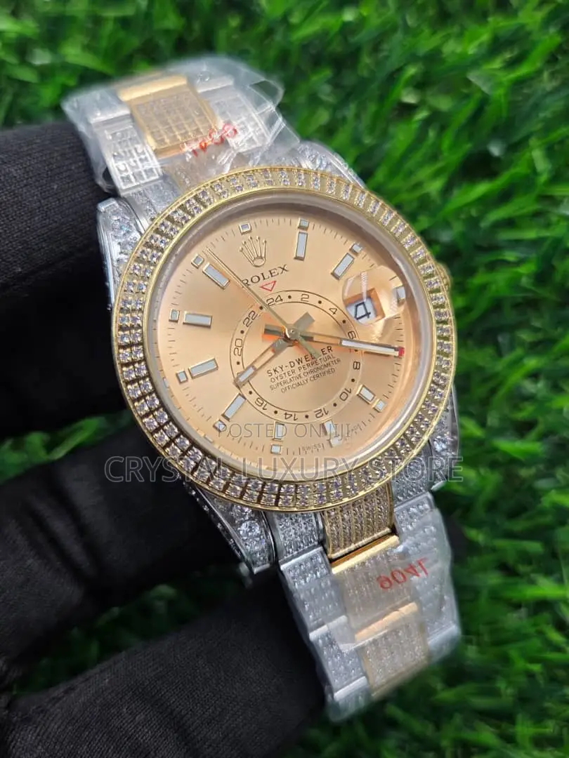 Rolex Quality Luxury Men Iced Wristwatch