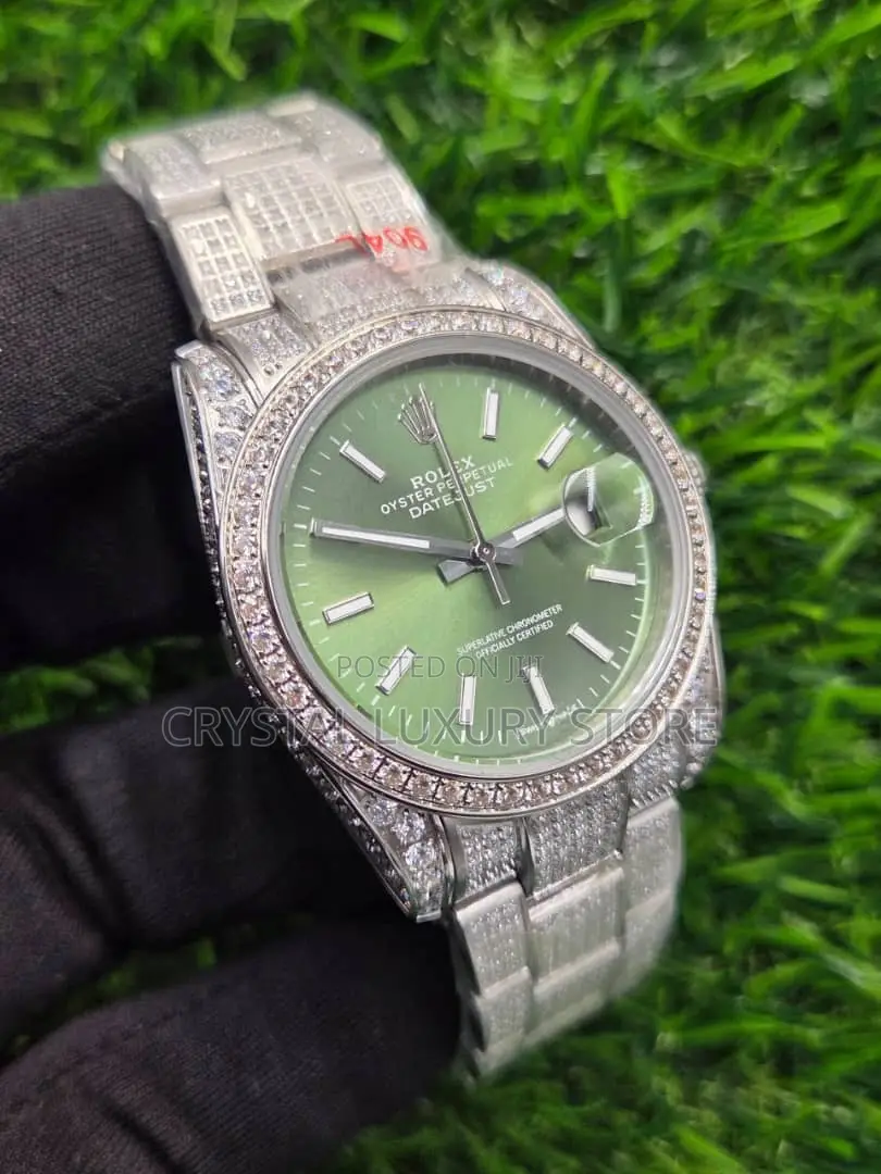 Rolex Quality Luxury Men Iced Wristwatch
