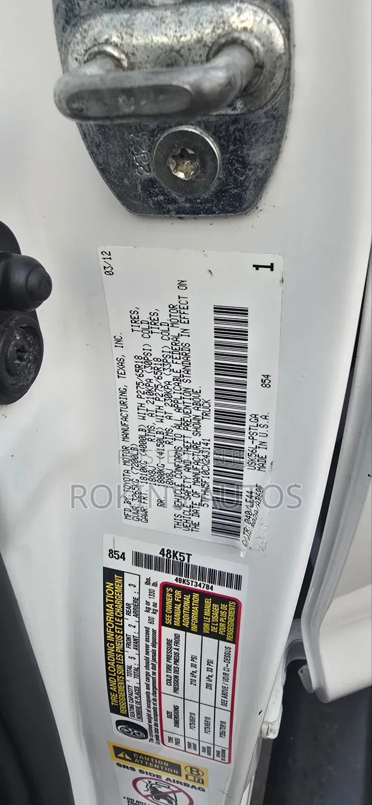 Toyota Tundra CrewMax 4x4 Limited 5.7L V8 2013 White