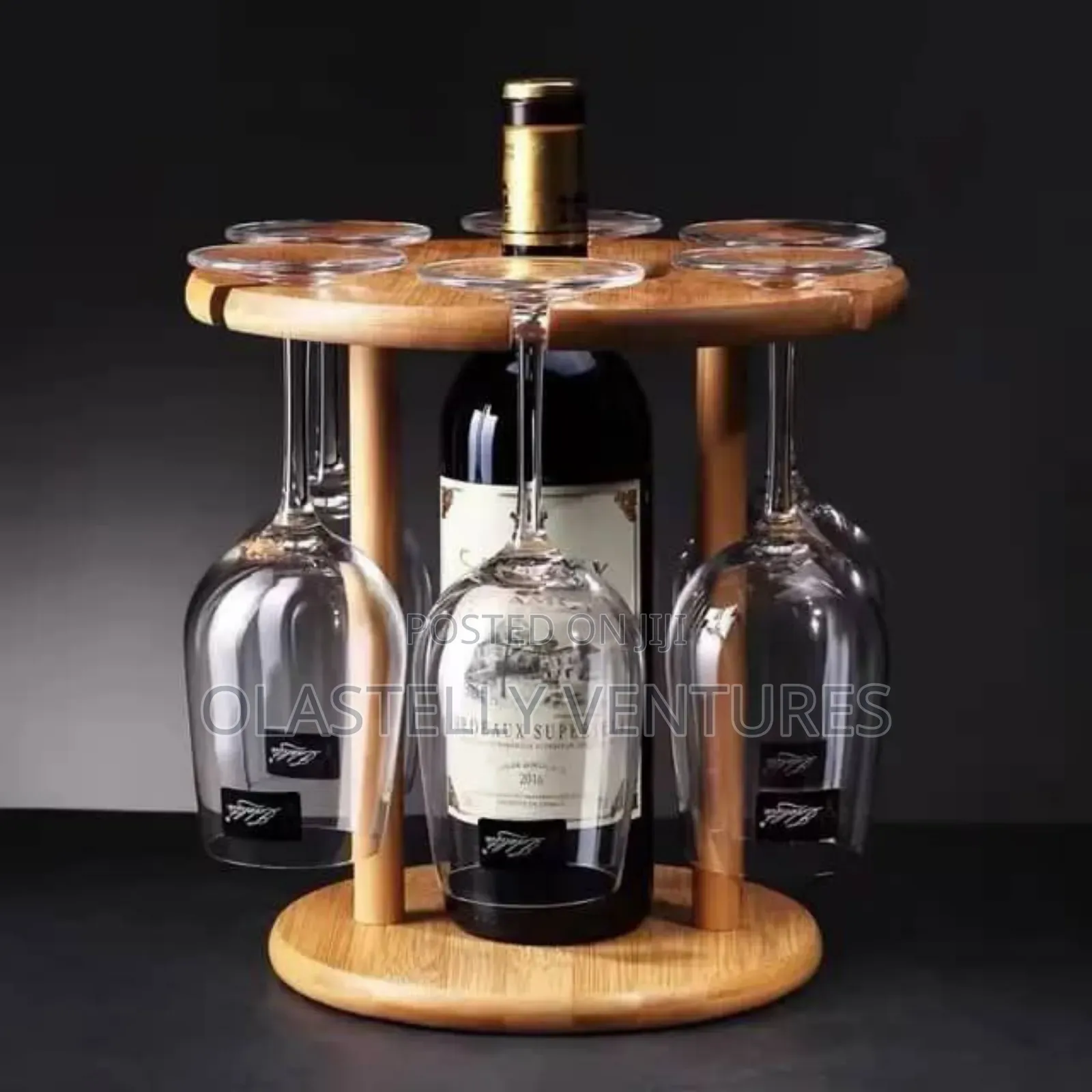Wooden Wine Bottle Rack and Wine Glass Holders Ho