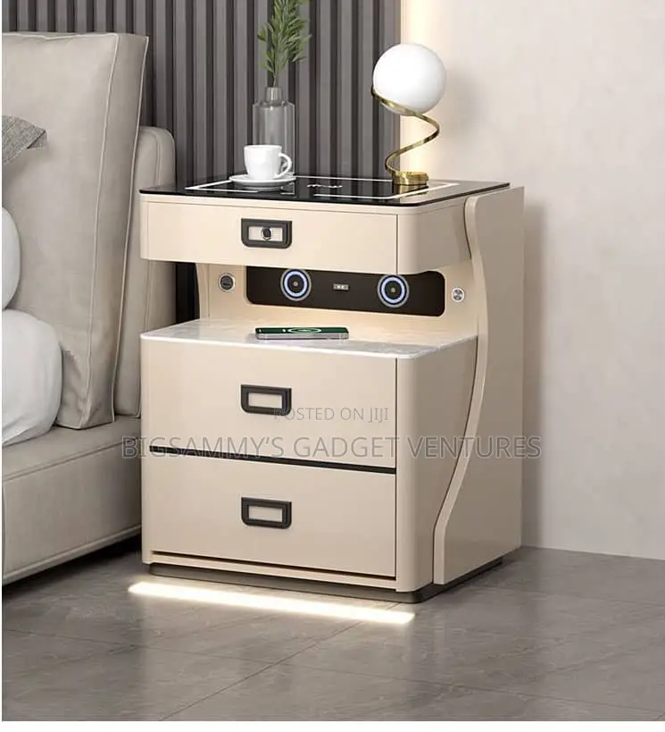 Modern Luxury Bedside Design Safe Lock With Charging Pads/Fingerprint