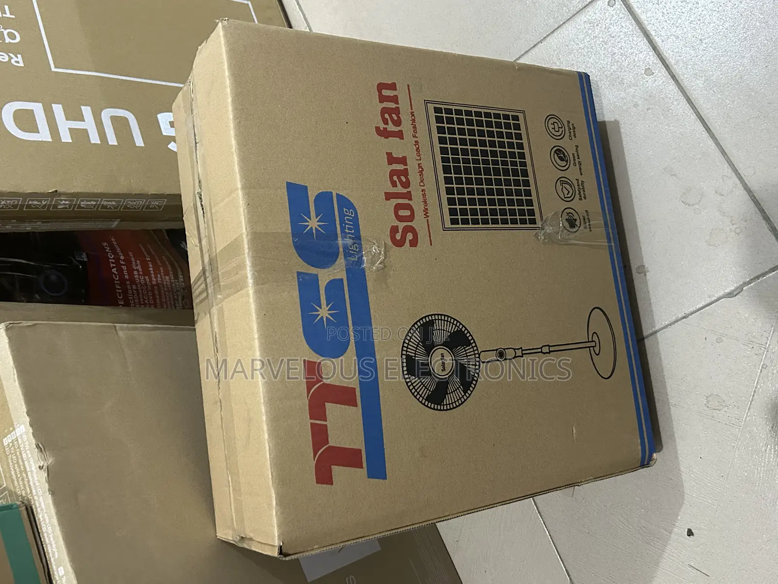 Brand New TTSS 16inch Rechargeable Solar Fan With Nutrion Battery