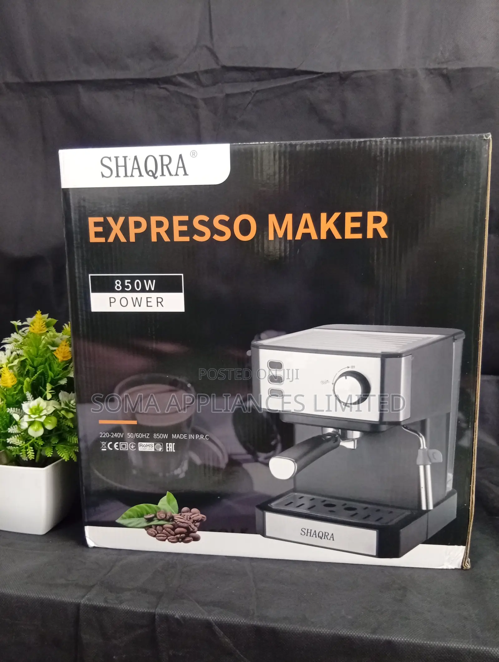 Shaqra Semi-Automatic 20bar Espresso Coffee Machine