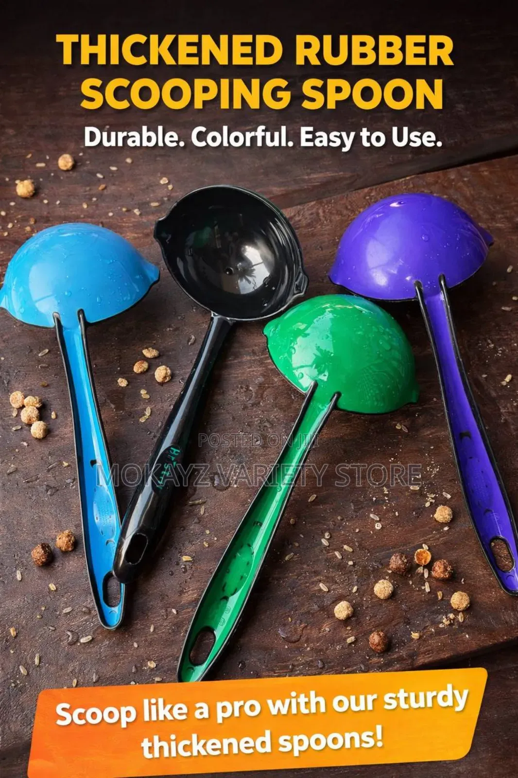 Thickened Rubber Big Scooping Spoon (One Dozen)