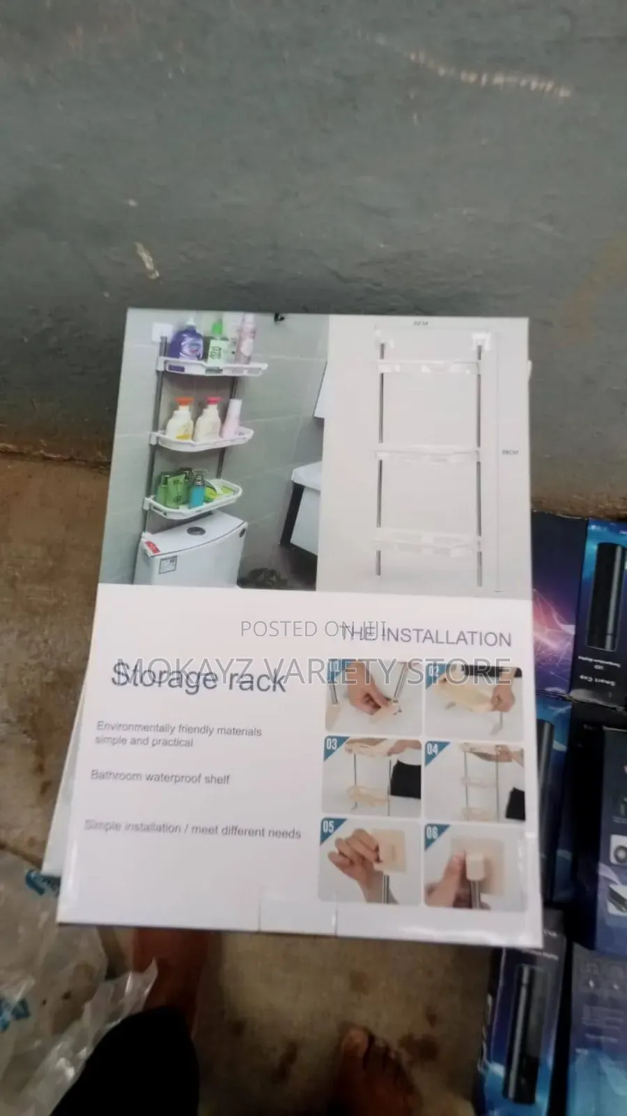 Non-rusting 3 Tiers Shelf Toilet Tank / Kitchen Rack - White