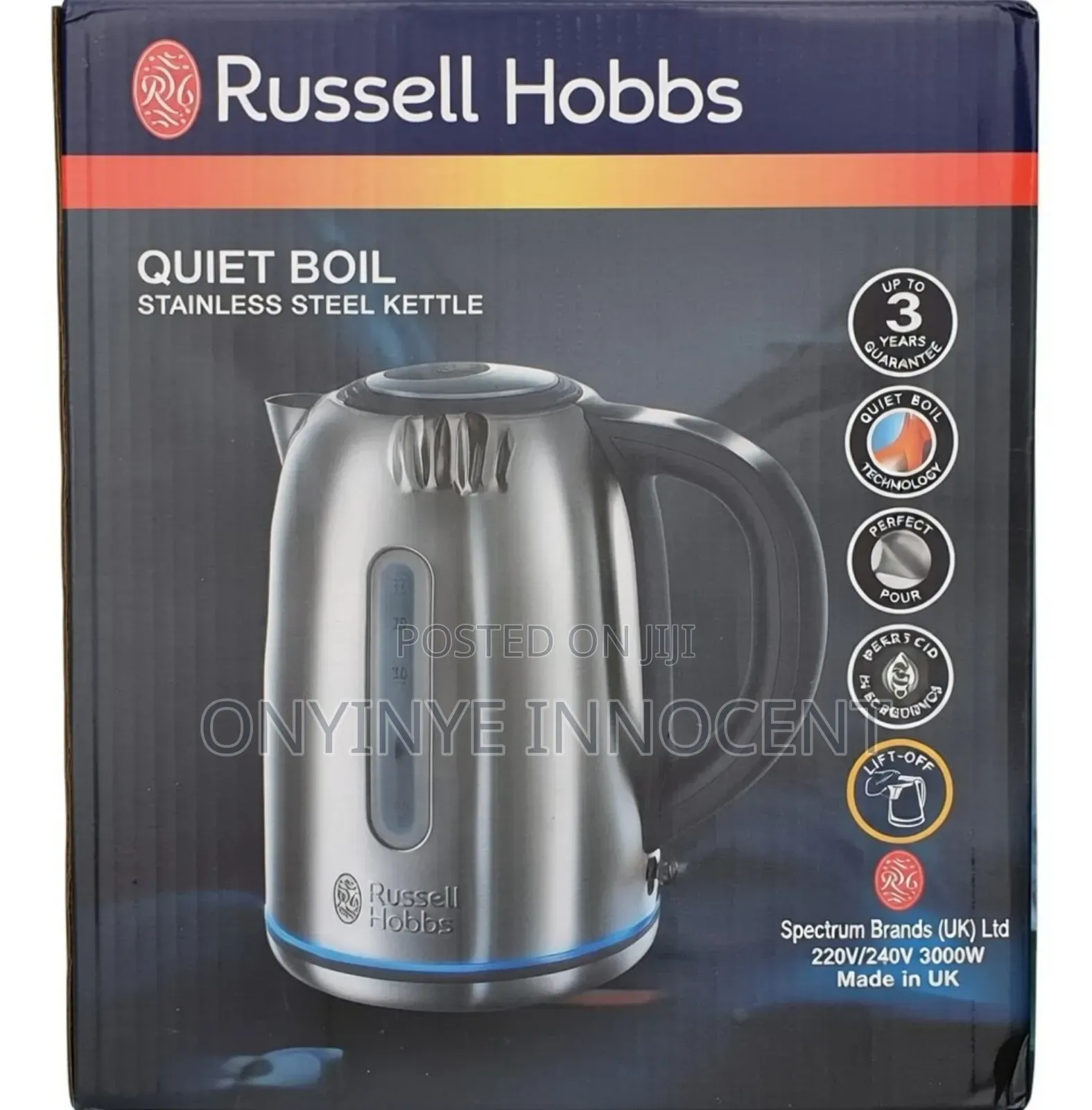 Russell Hobbs Quiet Boil Stainless Steel Kettle (3000w)