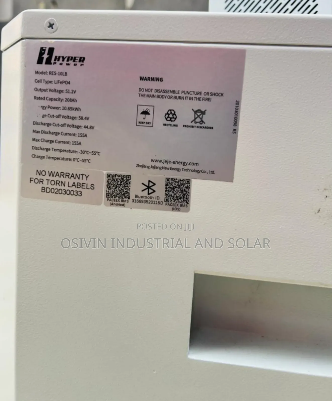 10kwh 51.2v Hyper Lithium Battery