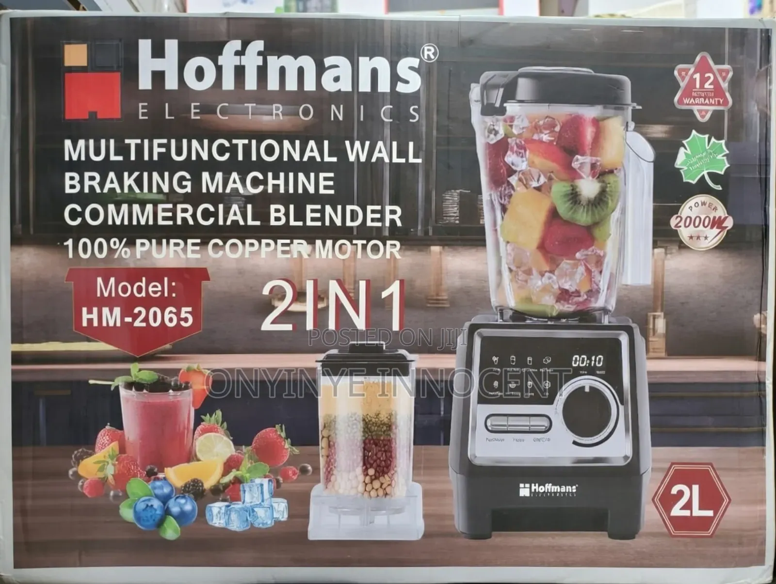 Hoffmans Hm-2065 2-in-1 Commercial Blender (2000w)