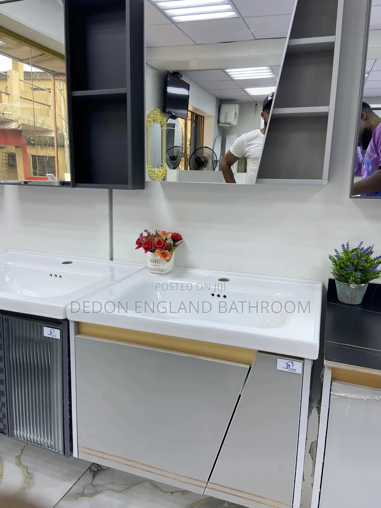 Luxury PVC Cabinet With Mirror and Side Shelf