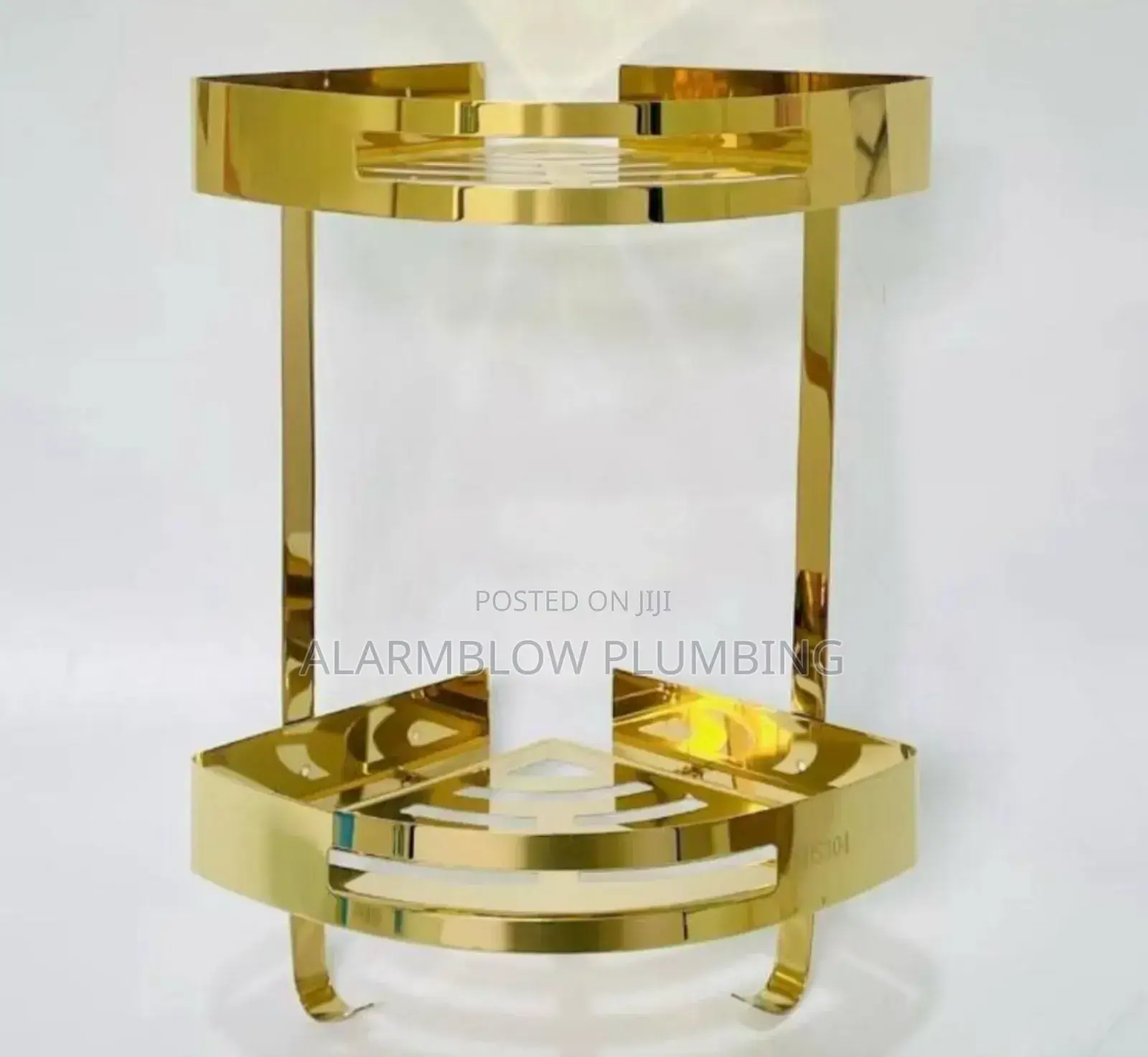 Two-Tier Gold Corner Shower Shelf, Made of Sus304 Stainless Steel