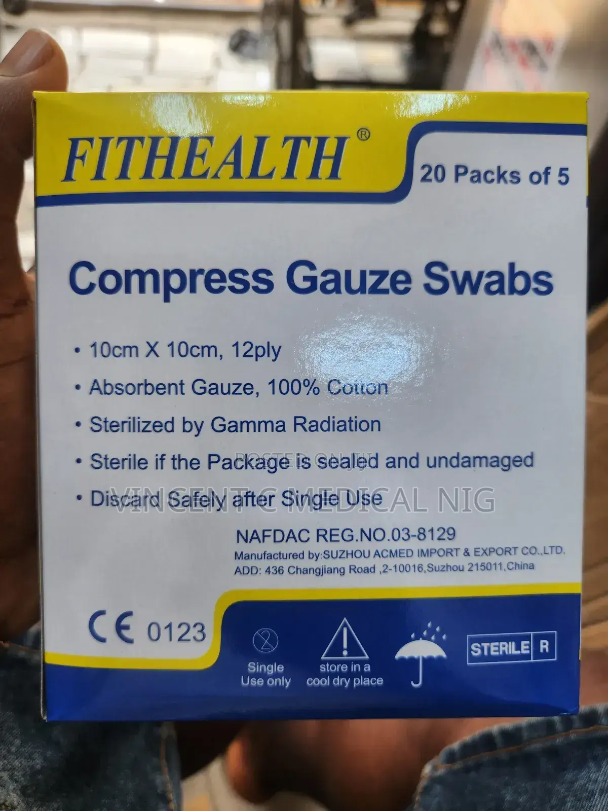 Fithealth Compress Gauze Swabs 10cmx10cm, 12ply