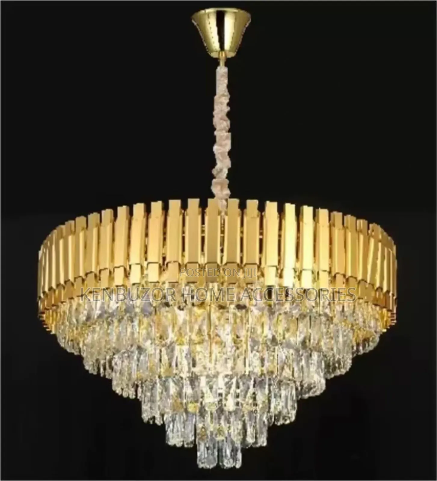 600mm Sized Gold Sleek Crystal Chandelier