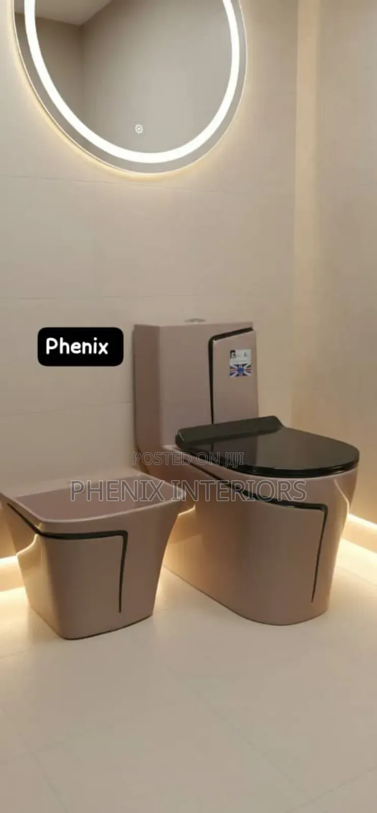Coloured Executive Toilet Water Closet With Wall Hung Basin.