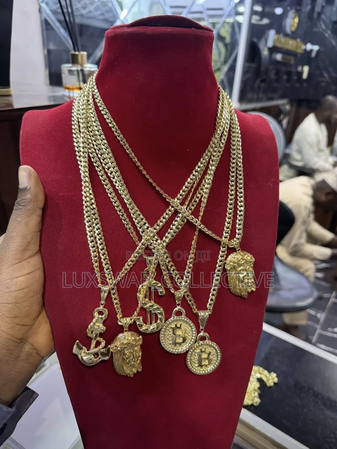 18-Karat Gold Cuban Chains and Pendants