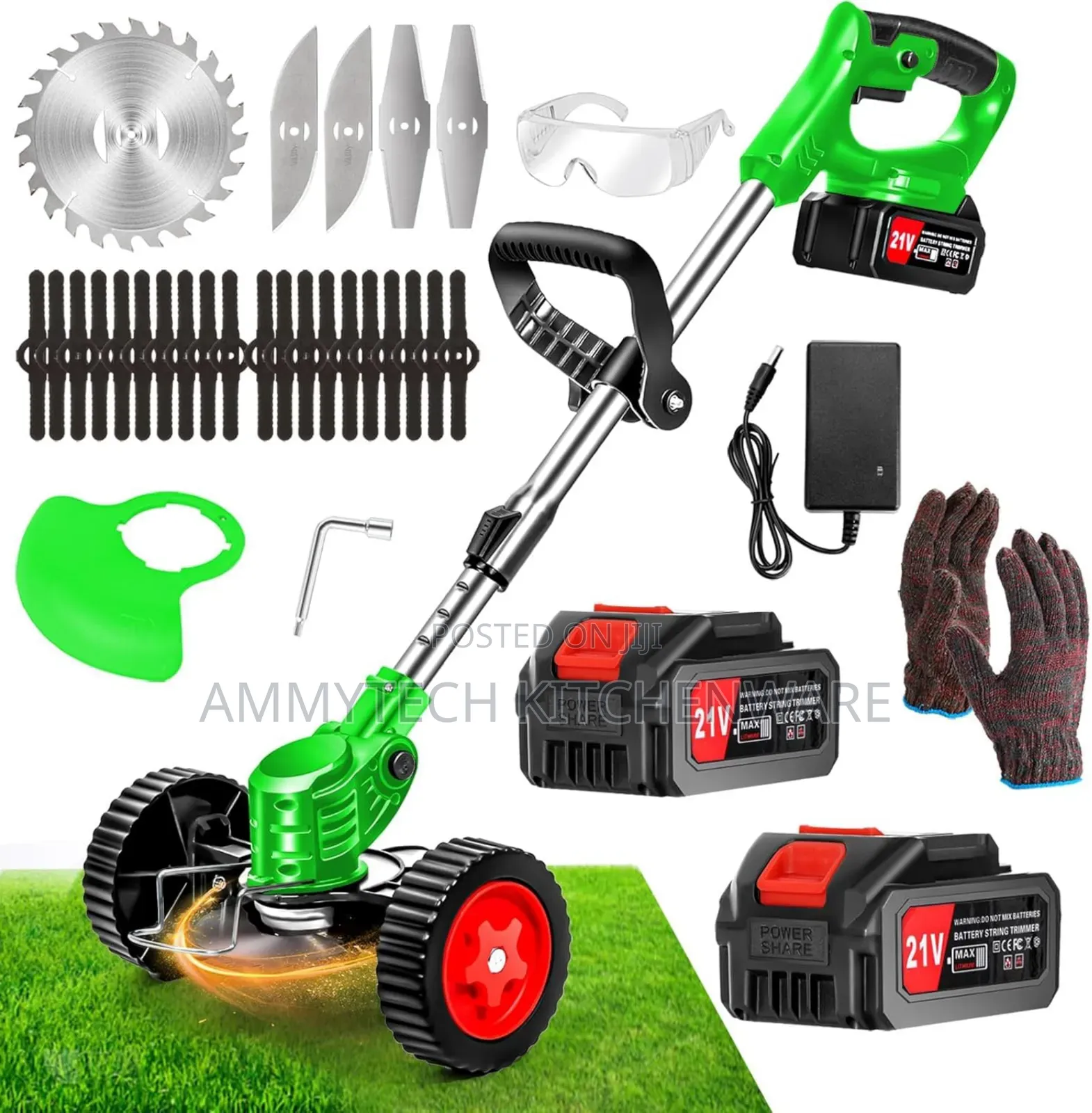 Rechargeable Grass Cutter With Tyre And Batteries
