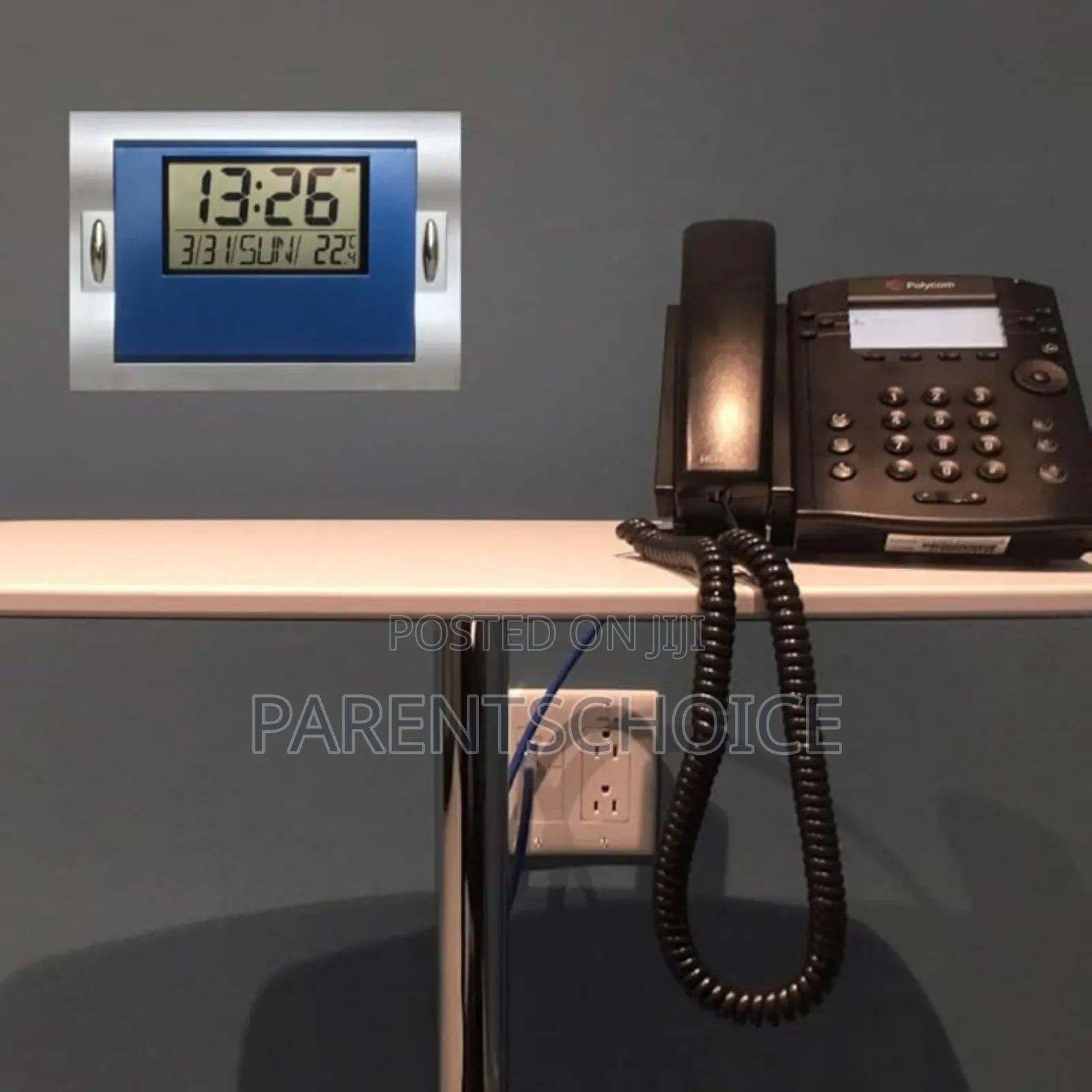 Digital Alarm Wall Clocks Blue, Silent Desk Clock