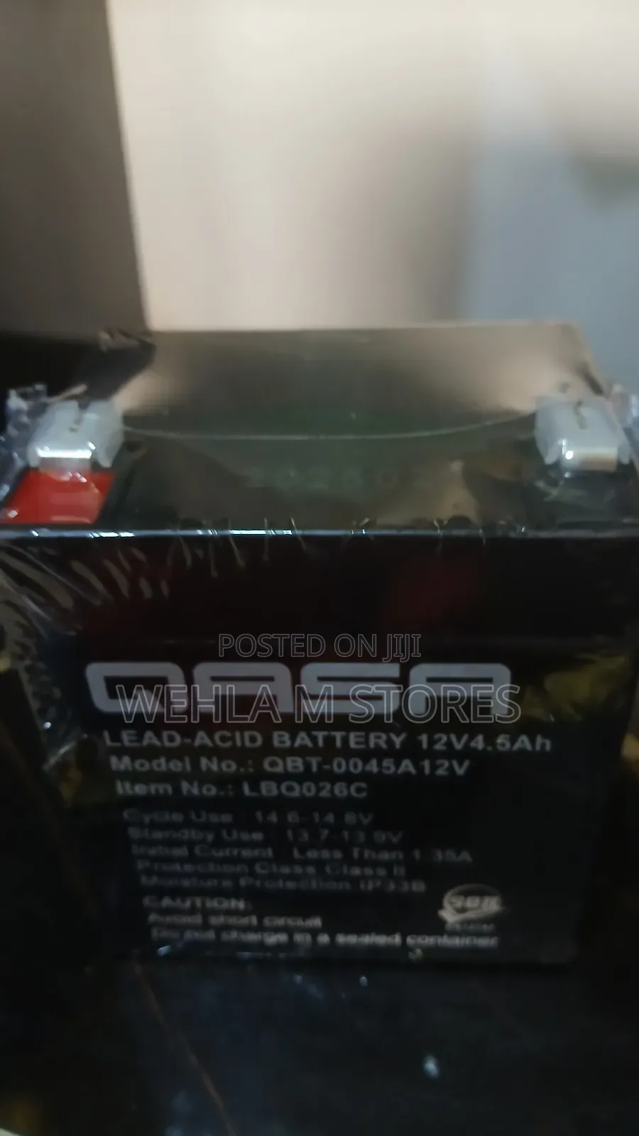 Qasa Lead Acid Replacement Battery for Rechargeable Fan - QBT-0045a12v