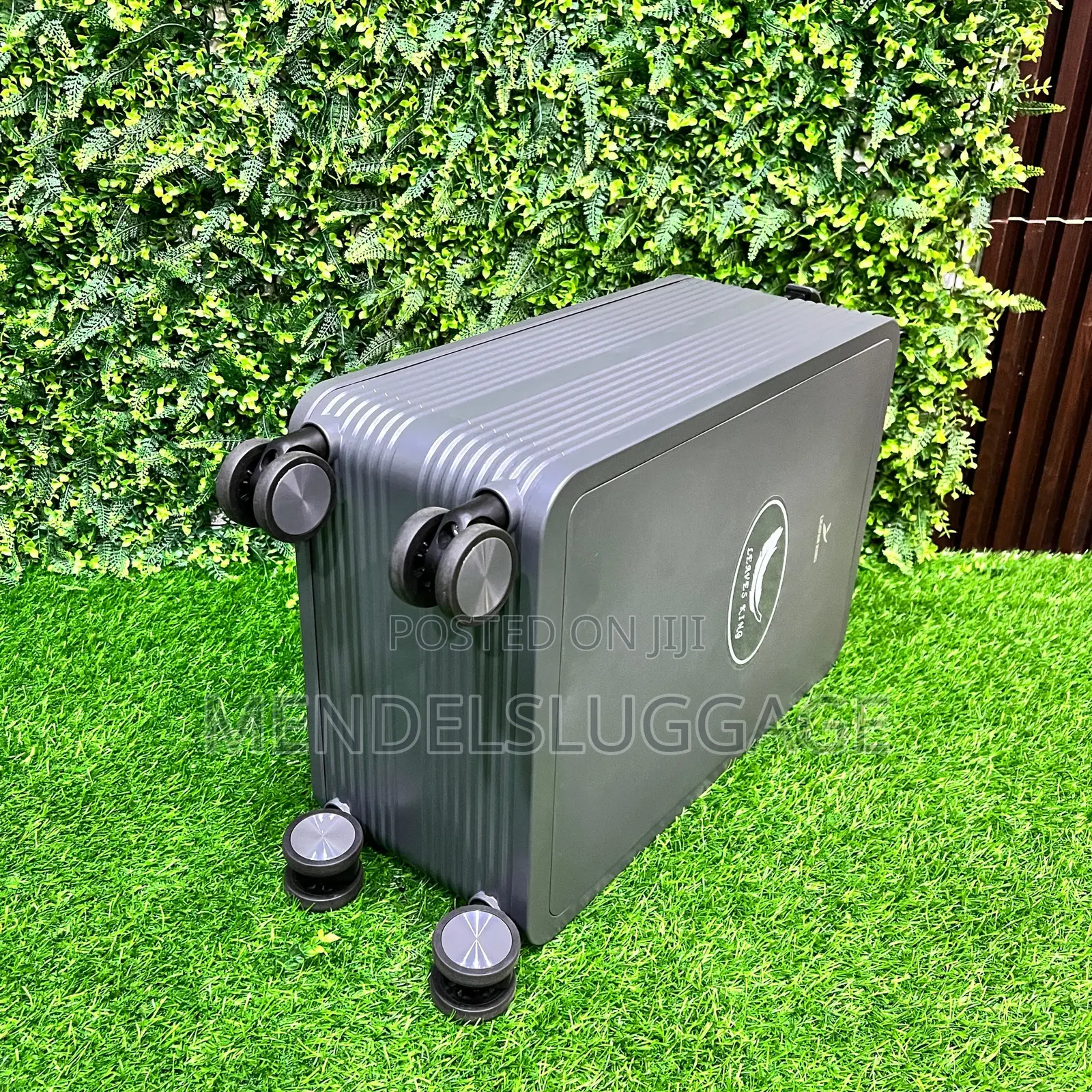 Gray Leaves King Abs Travel Luggage Set
