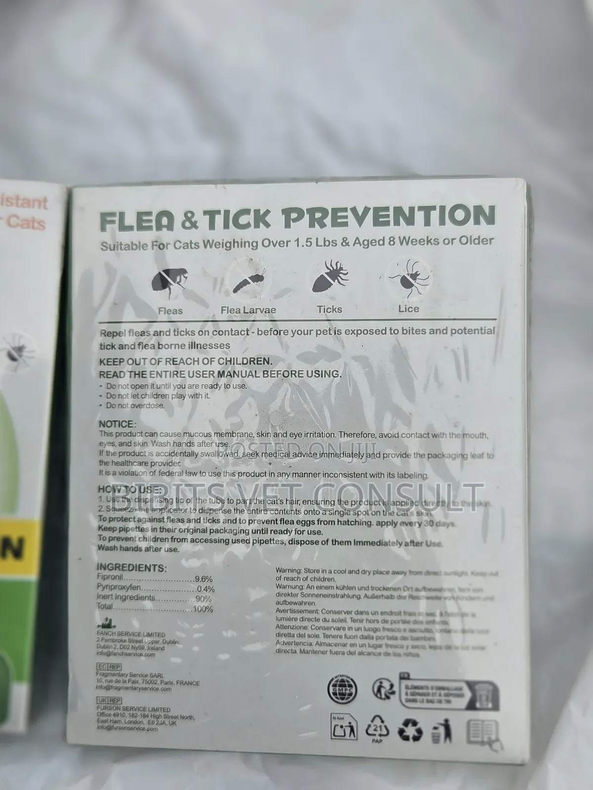 Cat Anti-Tick, Flea, Mite 6 Months Prevention