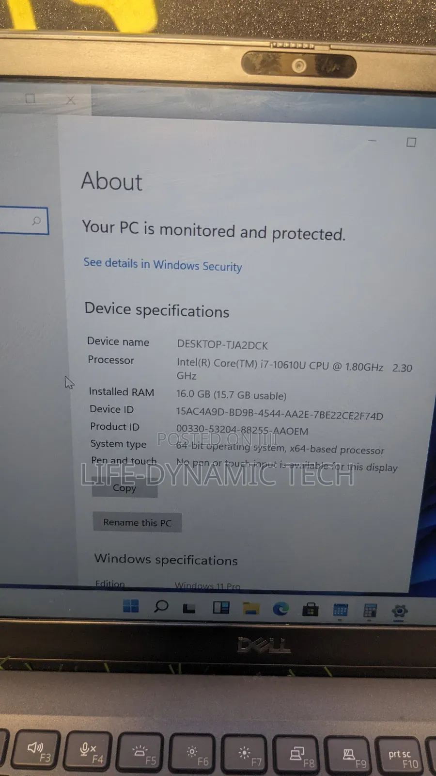 Laptop Dell 16GB Intel Core I7 SSD 256GB