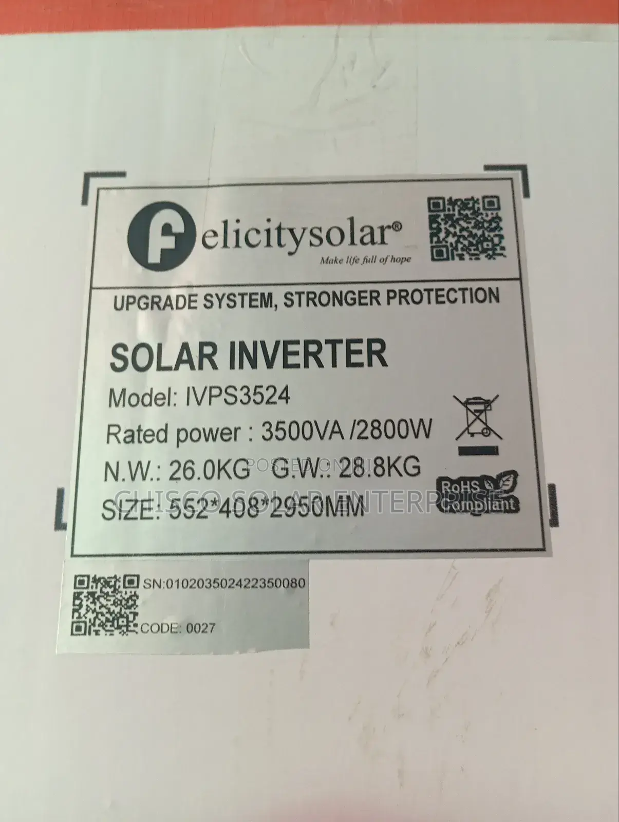3.5kva 24v Felicity Inverter Available in Stock