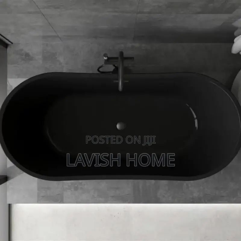 Black Acrylic Bathtub With Tap 170cm With Tap