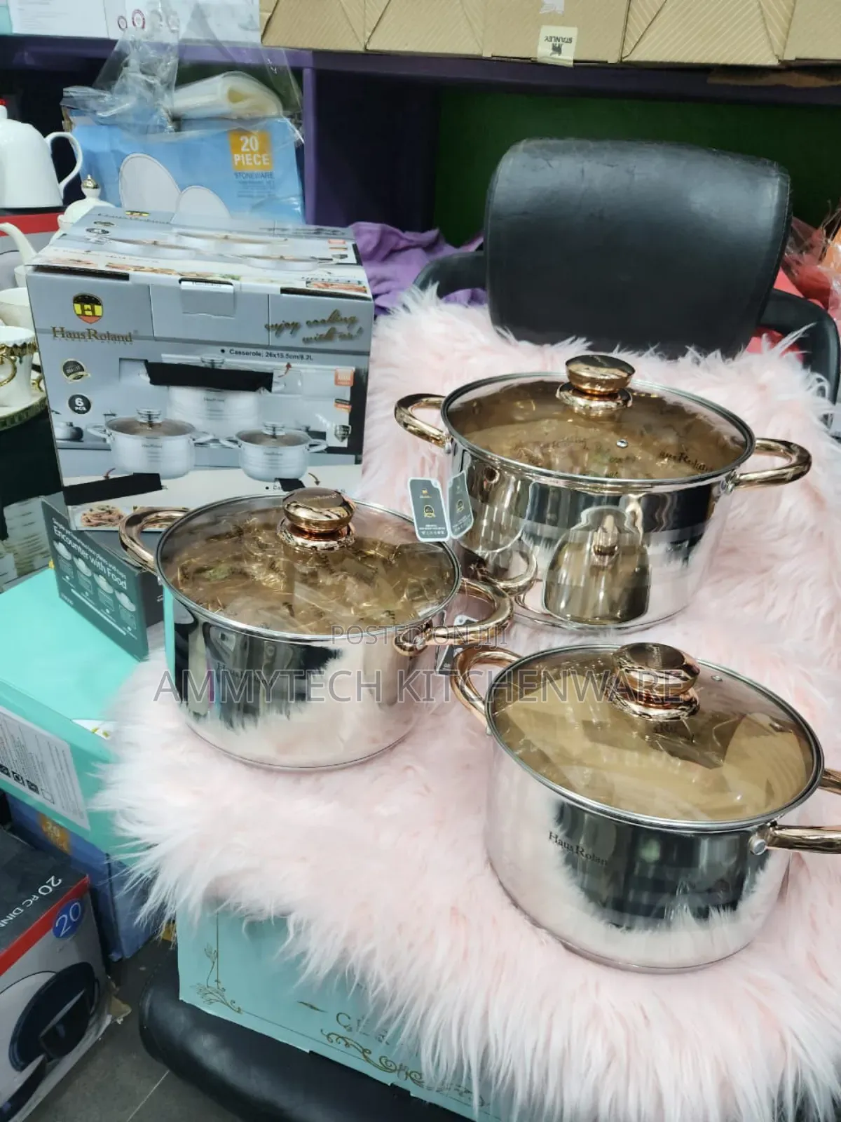 6pcs Hausroland Stainless Steel Pots