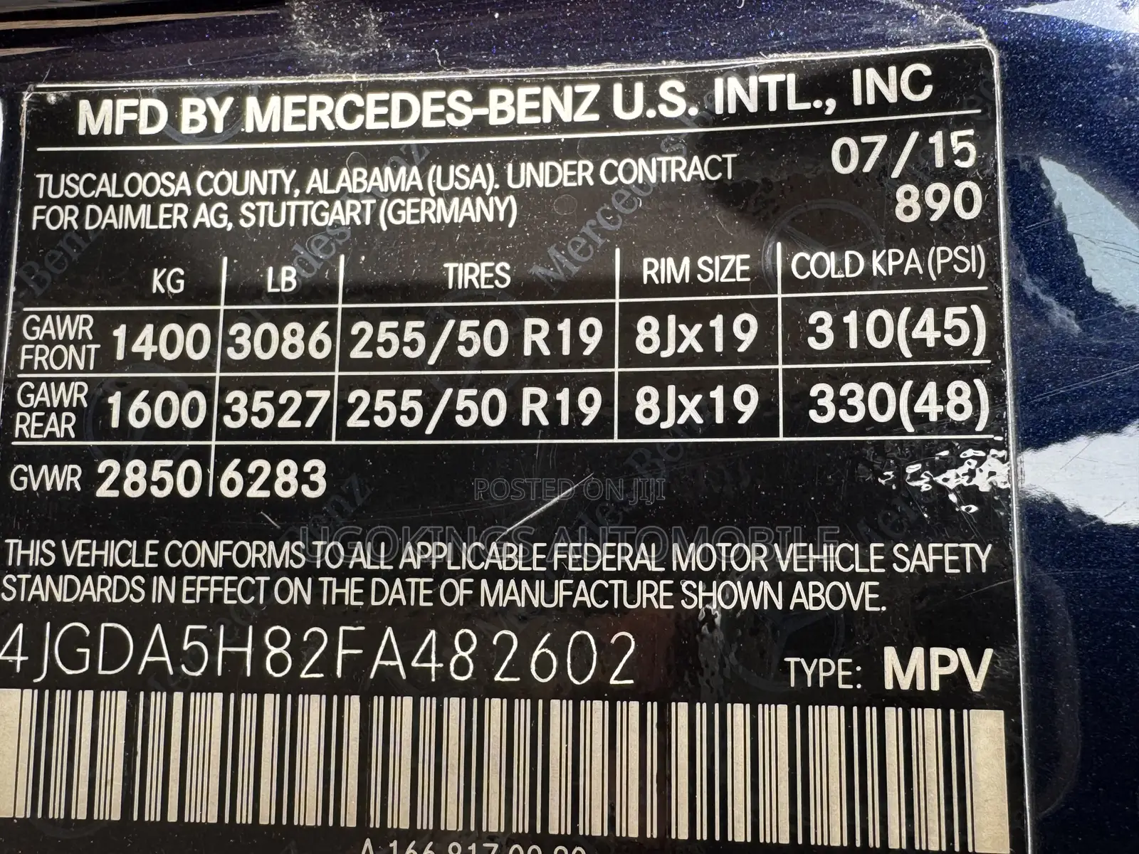 Mercedes-Benz M Class ML350 4MATIC 4dr SUV AWD (3.5L 6cyl 7A) 2015 Blue