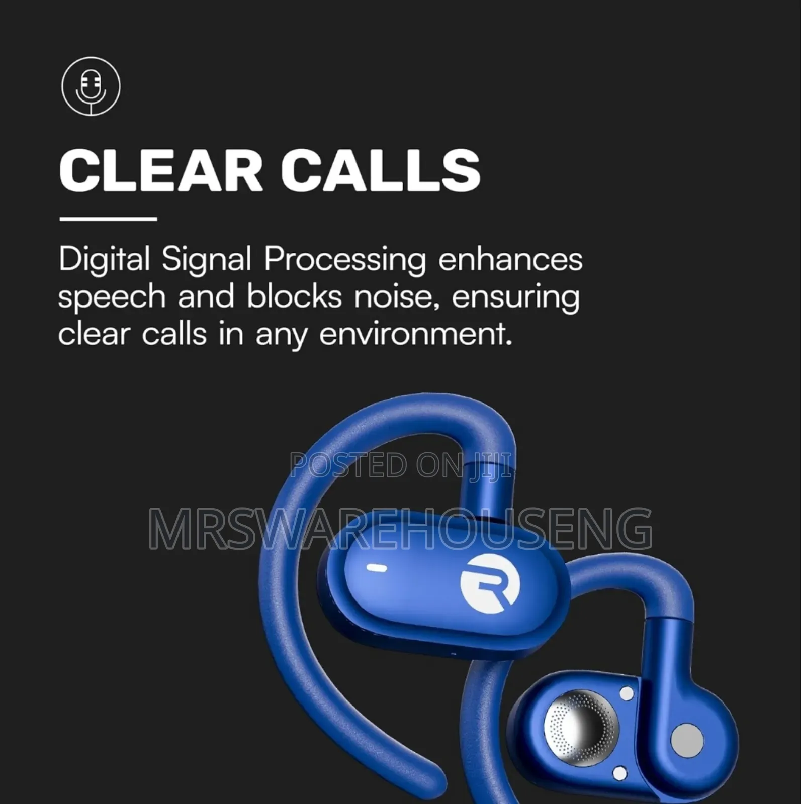 Raycon Fitness Open Ear Earbuds –40 Hours Battery Life (Purple)