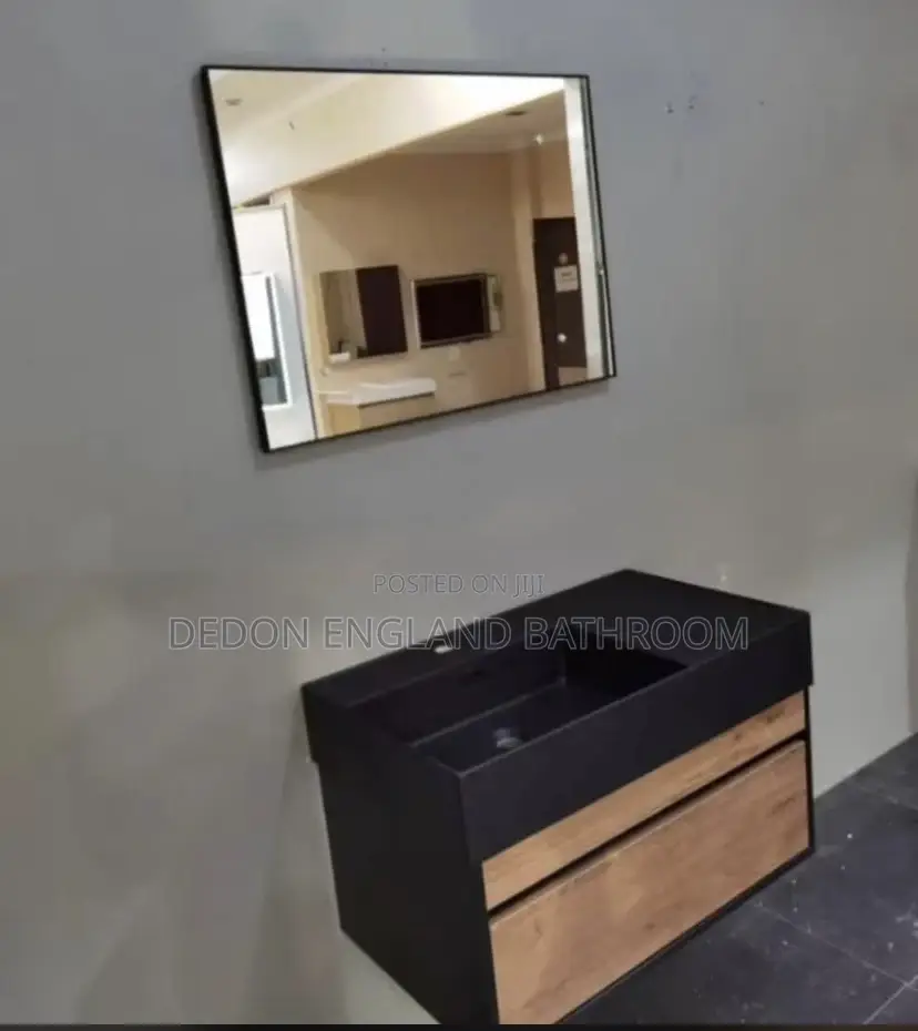 High Quality 80cm Cabinet With Marble Basin Led Mirror
