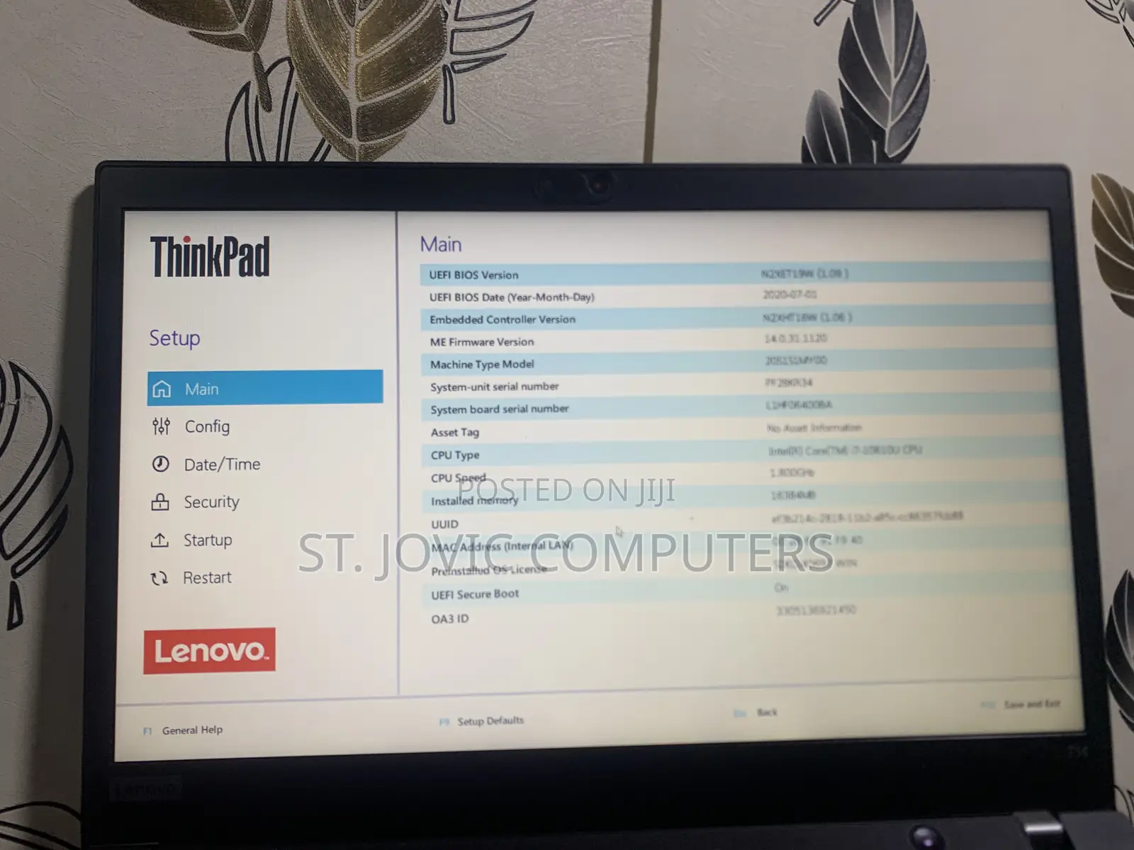 Laptop Lenovo ThinkPad T14 G1 16GB Intel Core i7 SSD 256GB