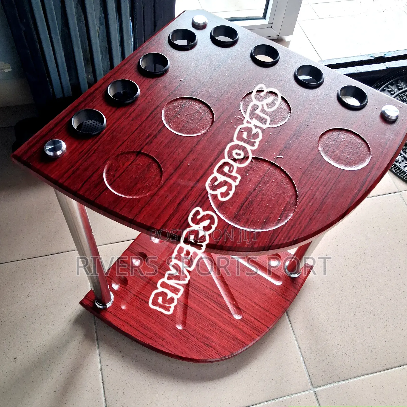 8 Stick Snooker Cue Stick Stand/Hanger With Ball and Drink Holder