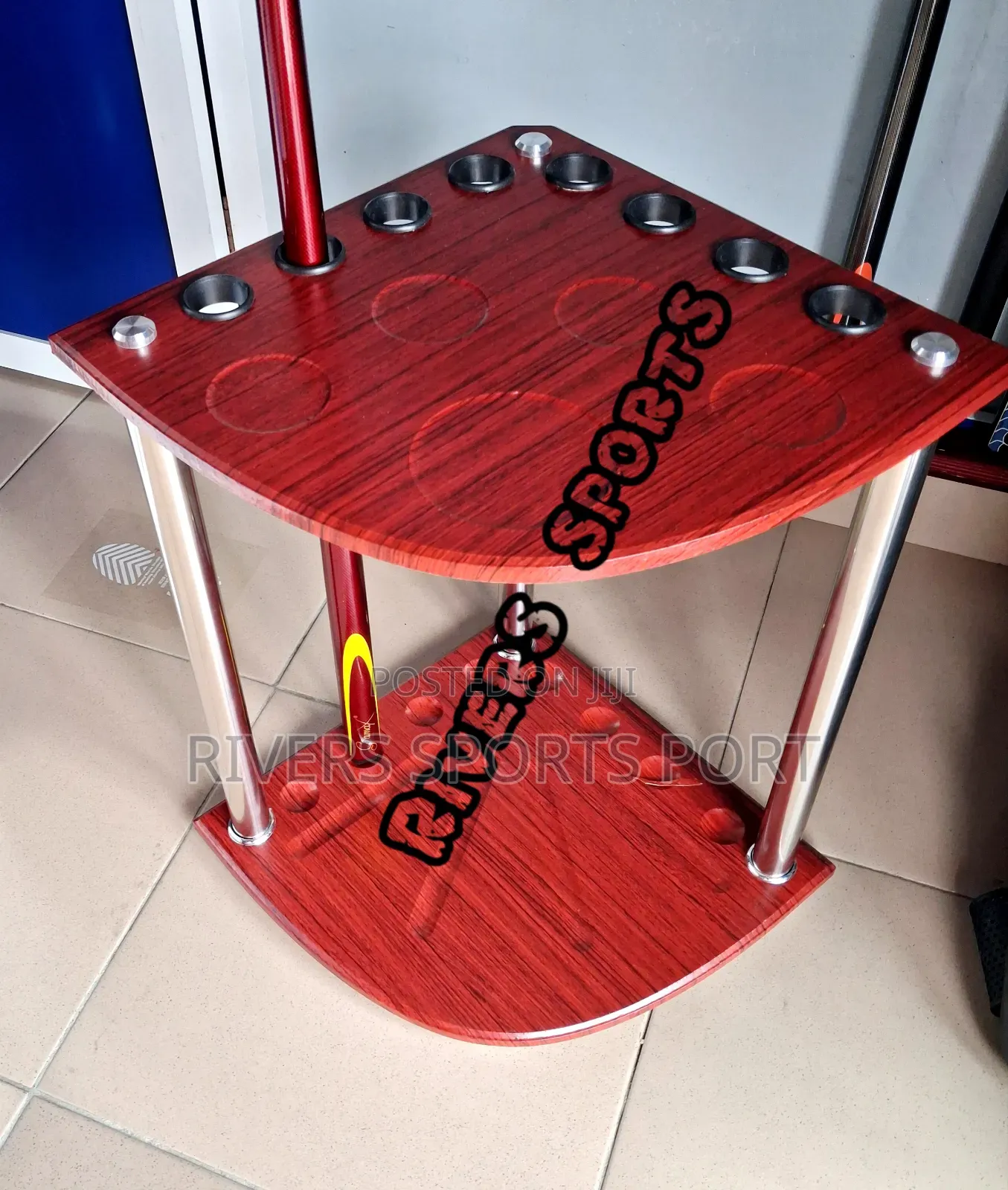 8 Stick Snooker Cue Stick Stand/Hanger With Ball and Drink Holder