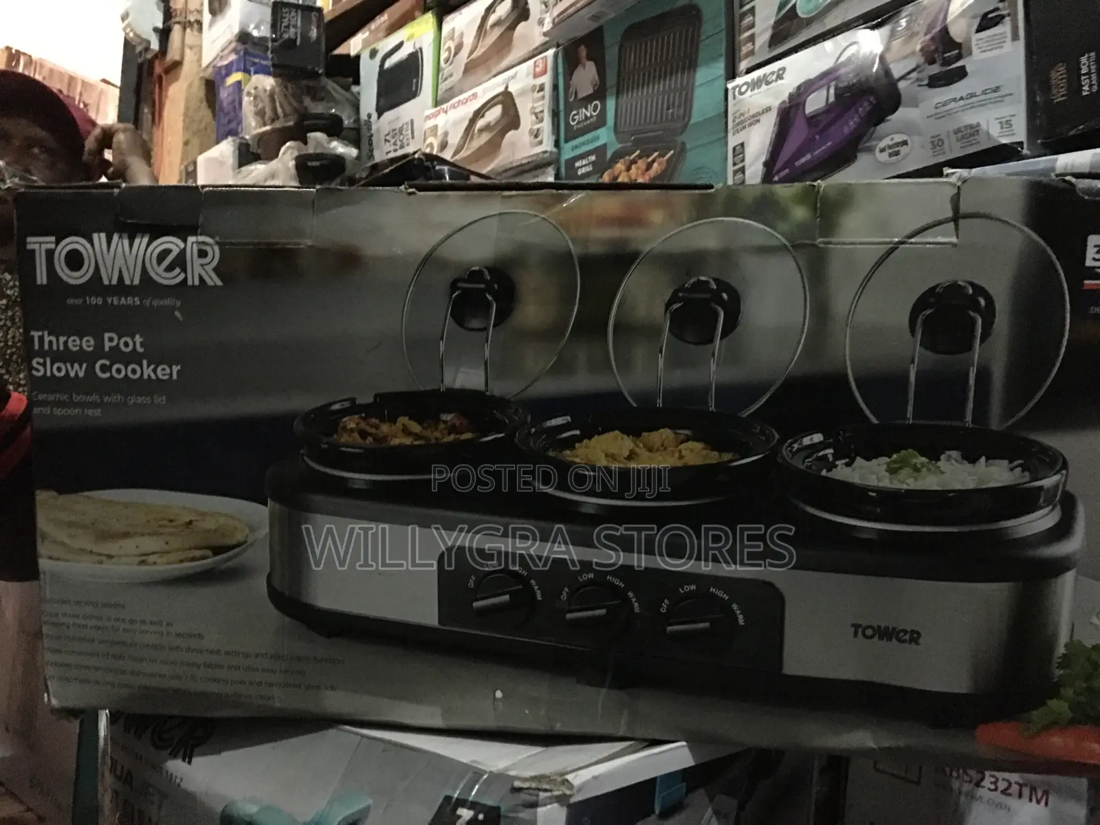 Tower Three Pot Slow Cooker With Independent Temperature Controls
